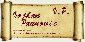 Vojkan Paunović vizit kartica